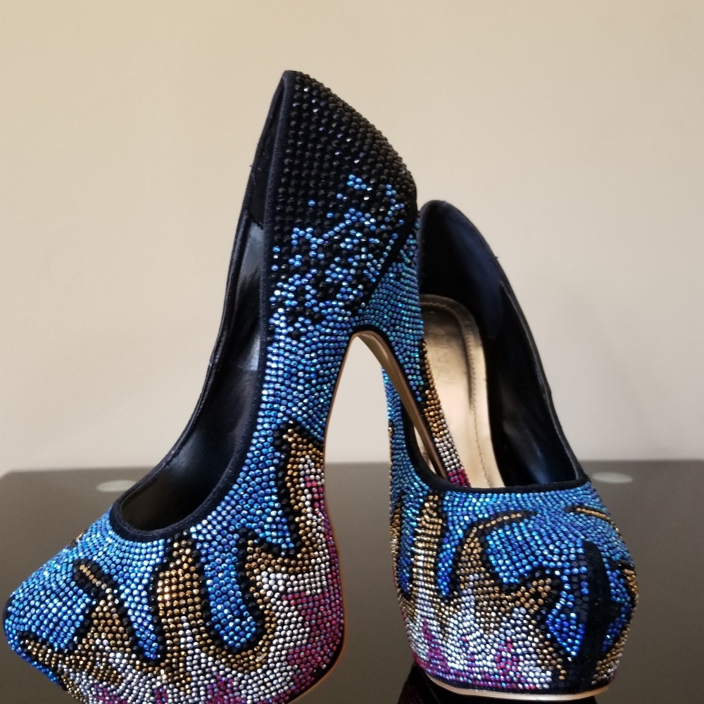 ALBA MULTI-COLOR RHINESTONE PLATFORM DRESS SHOES - Picture 5 of 8